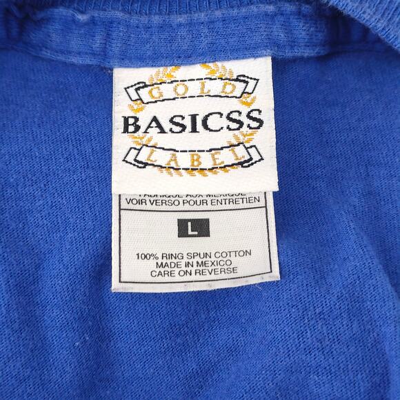Vintage Gold Basics Label  Goonies Royal Blue T-Shirt Large Unisex - Picture 2 of 3